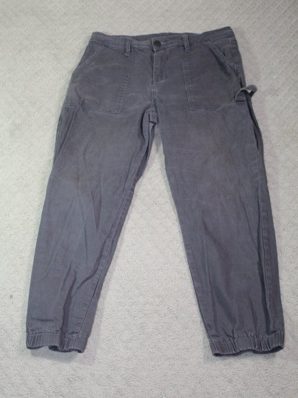 YMI Size 13/31 Grey Cotton Spandex Twill Elastic Hem Pants